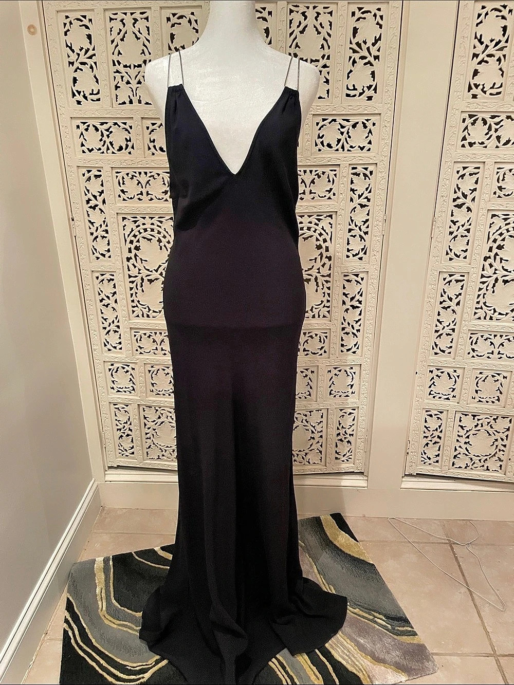RAMY  BROOK  black Chain-Trimmed Strap Maxi Dress Black